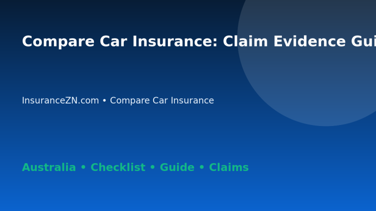 Compare Car Insurance: Claim Evidence Guide for Australian Readers 2026 - InsuranceZN guide