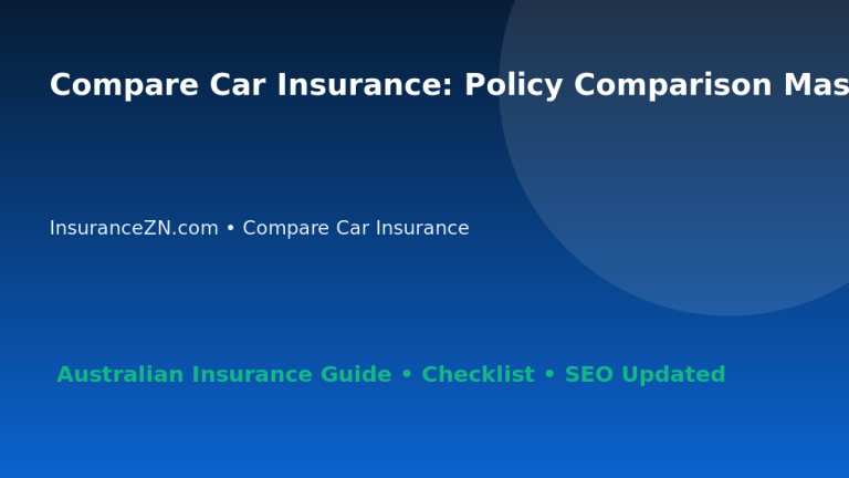 Compare Car Insurance: Policy Comparison Master Checklist for Australian Readers 2026 featured image