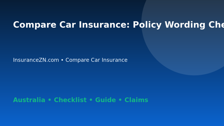 Compare Car Insurance: Policy Wording Checklist for Australian Readers 2026 - InsuranceZN guide