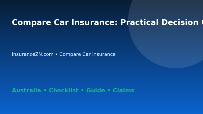 Compare Car Insurance: Practical Decision Checklist for Australian Readers 2026 - InsuranceZN guide