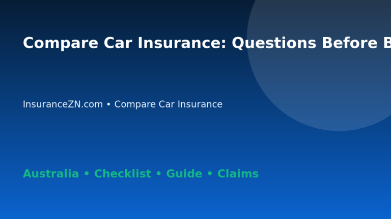 Compare Car Insurance: Questions Before Buying for Australian Readers 2026 - InsuranceZN guide