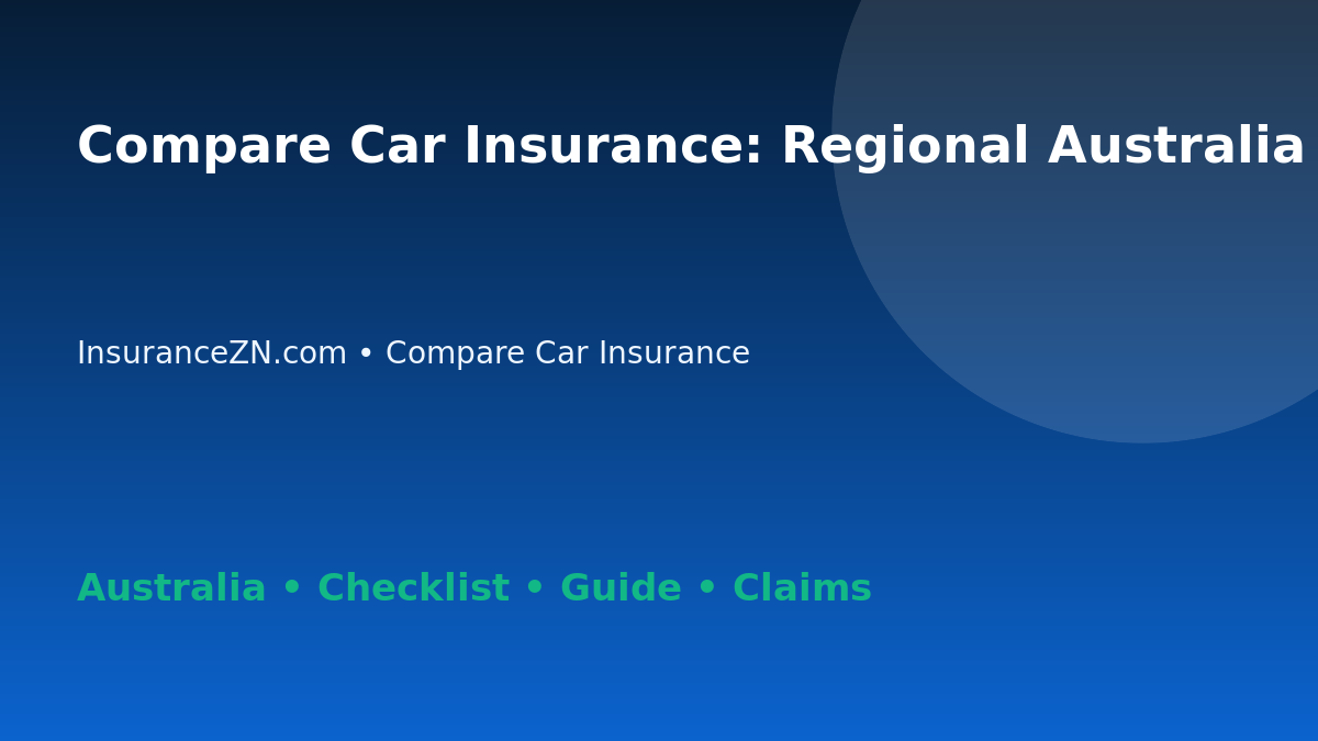 Compare Car Insurance: Regional Australia Checklist for Australian Readers 2026 - InsuranceZN guide