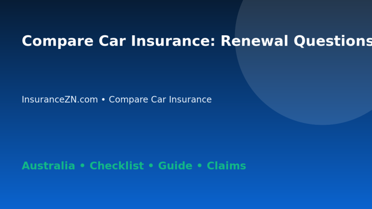 Compare Car Insurance: Renewal Questions to Ask for Australian Readers 2026 - InsuranceZN guide