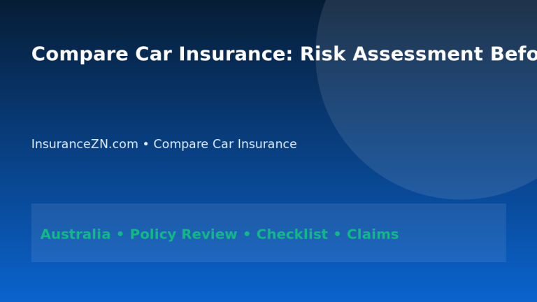 Compare Car Insurance: Risk Assessment Before Buying Cover for Australians 2026 - InsuranceZN Australian insurance guide