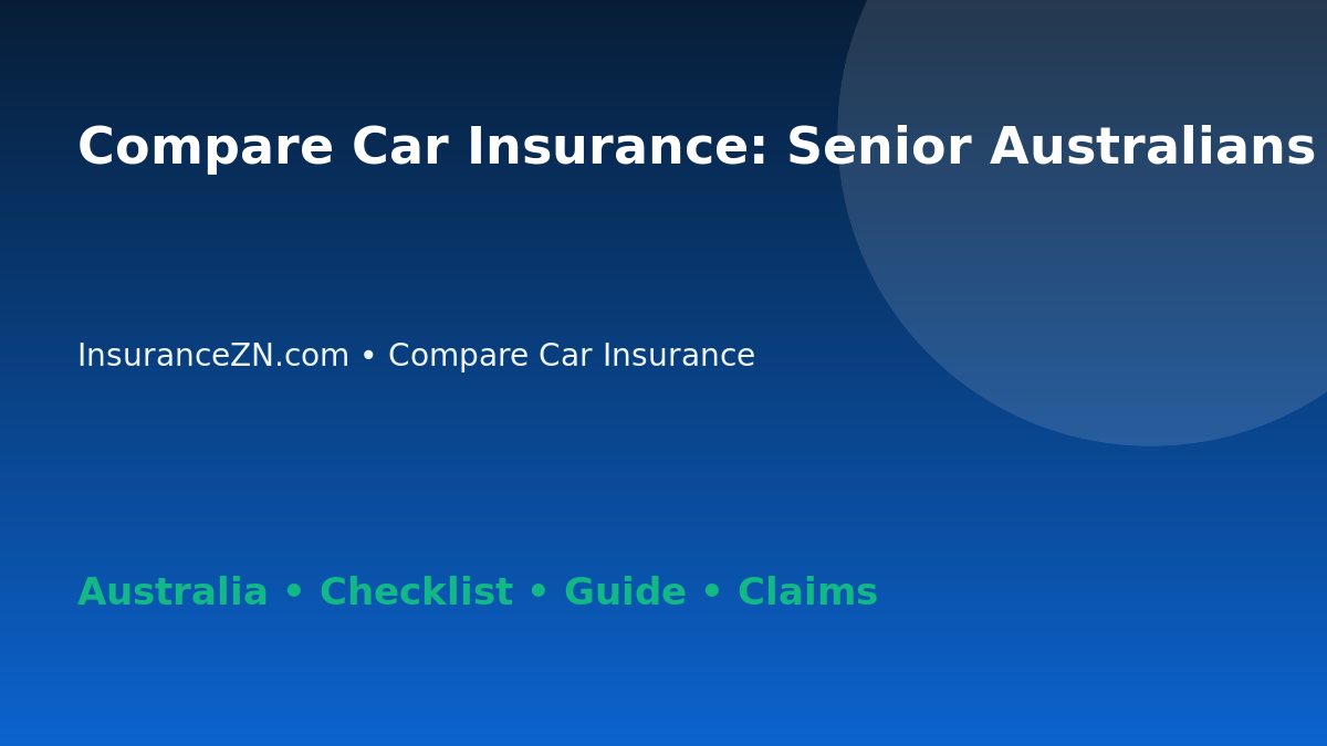 Compare Car Insurance: Senior Australians Checklist for Australian Readers 2026 - InsuranceZN guide