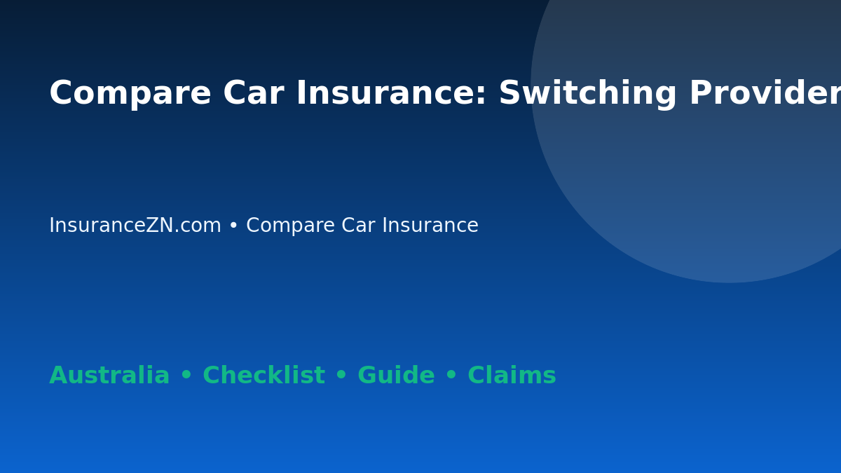Compare Car Insurance: Switching Provider Checklist for Australian Readers 2026 - InsuranceZN guide