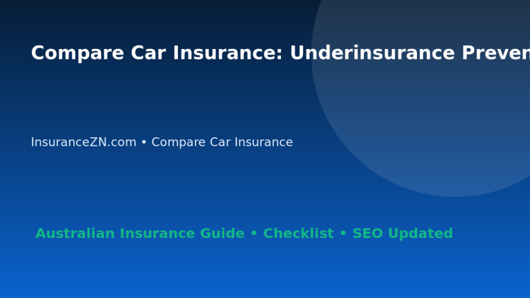 Compare Car Insurance: Underinsurance Prevention Checklist for Australian Readers 2026 featured image