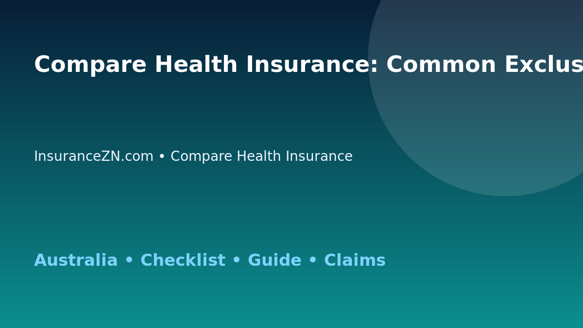 Compare Health Insurance: Common Exclusions to Check for Australian Readers 2026 - InsuranceZN guide