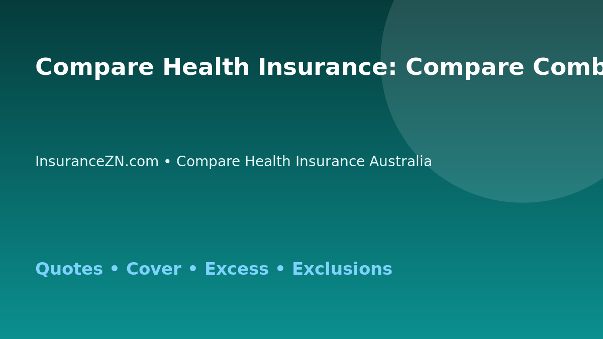 Compare Health Insurance: Compare Combined Hospital and Extras Cover - Australian insurance comparison guide