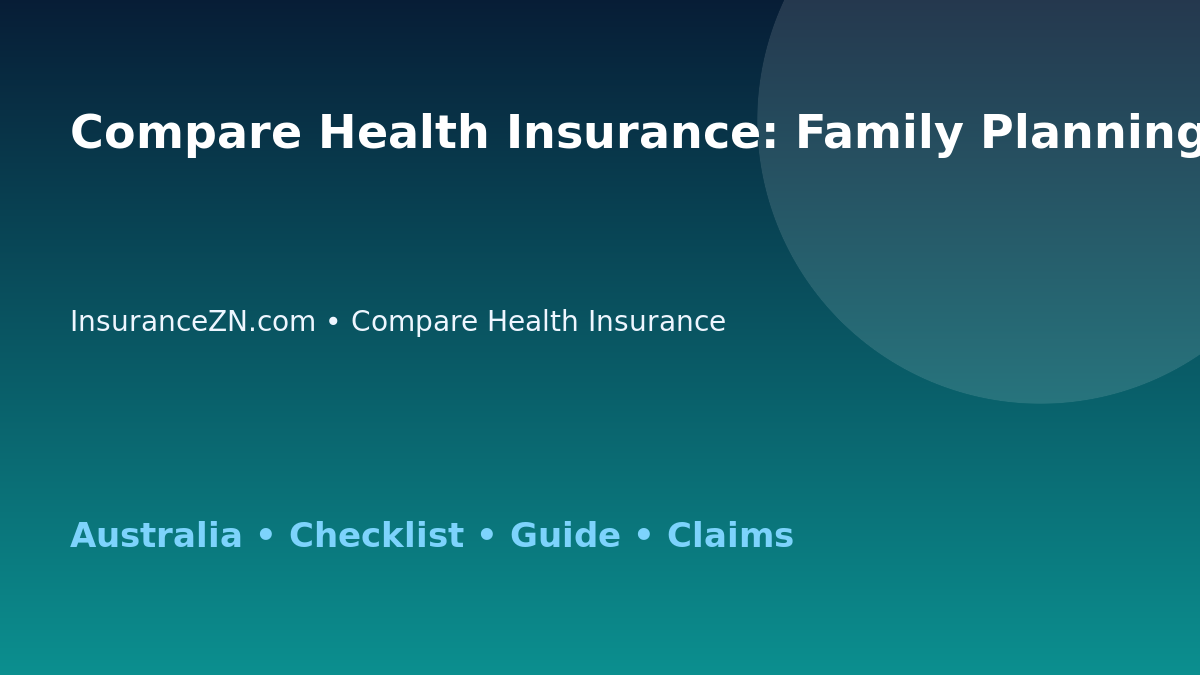 Compare Health Insurance: Family Planning Checklist for Australian Readers 2026 - InsuranceZN guide