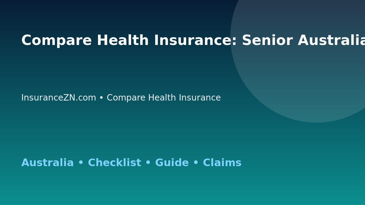 Compare Health Insurance: Senior Australians Checklist for Australian Readers 2026 - InsuranceZN guide