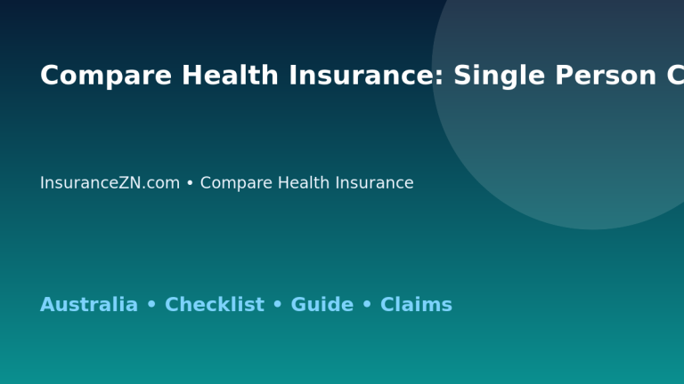 Compare Health Insurance: Single Person Checklist for Australian Readers 2026 - InsuranceZN guide