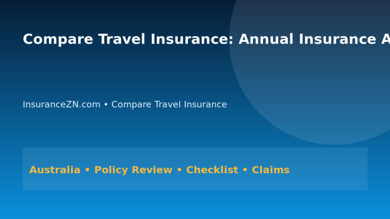 Compare Travel Insurance: Annual Insurance Audit Workflow for Australians 2026 - InsuranceZN Australian insurance guide