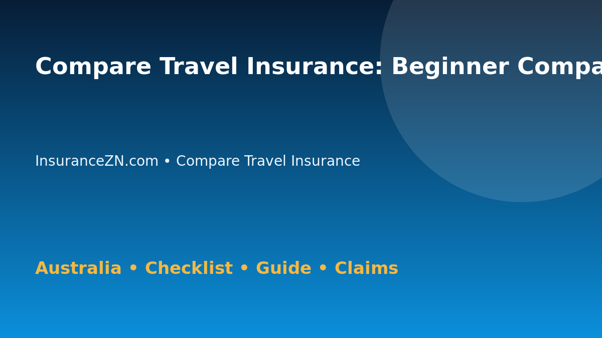 Compare Travel Insurance: Beginner Comparison Steps for Australian Readers 2026 - InsuranceZN guide