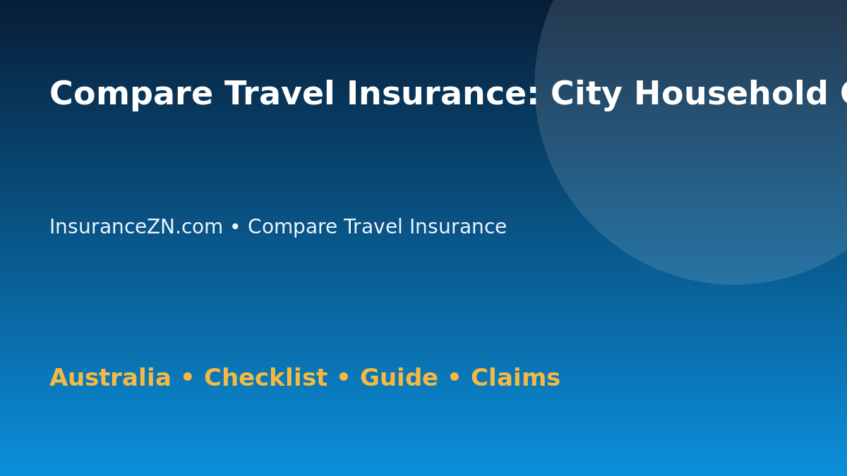 Compare Travel Insurance: City Household Checklist for Australian Readers 2026 - InsuranceZN guide
