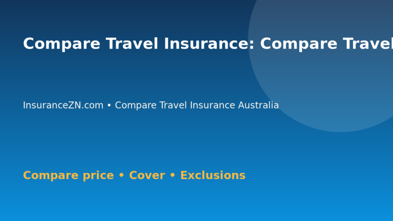 Compare Travel Insurance: Compare Travel Insurance for Working Holidays - Australian insurance comparison guide