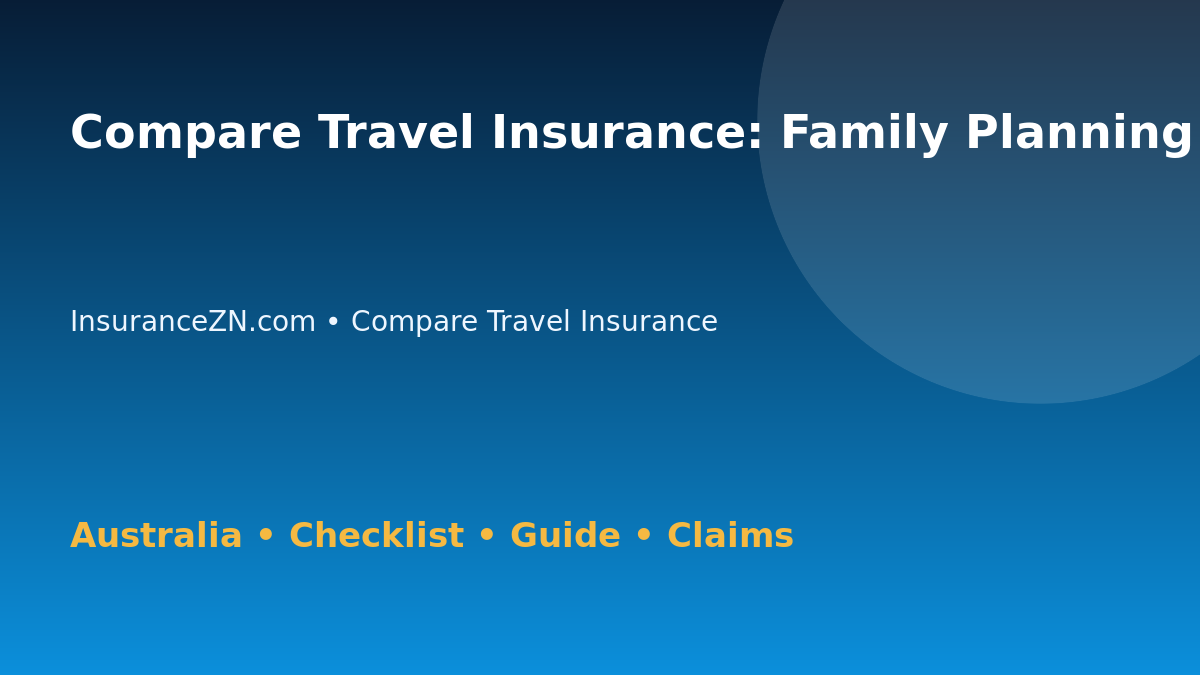 Compare Travel Insurance: Family Planning Checklist for Australian Readers 2026 - InsuranceZN guide