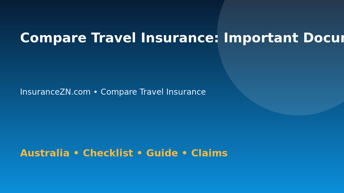 Compare Travel Insurance: Important Documents Checklist for Australian Readers 2026 - InsuranceZN guide