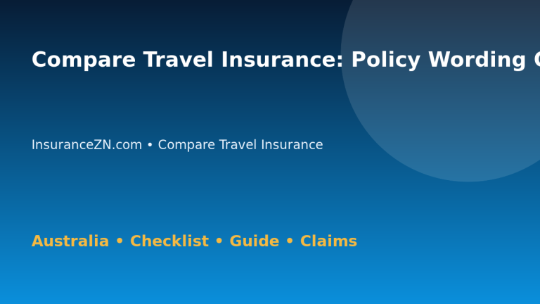 Compare Travel Insurance: Policy Wording Checklist for Australian Readers 2026 - InsuranceZN guide
