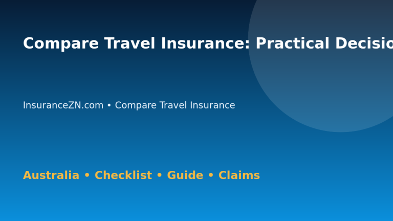 Compare Travel Insurance: Practical Decision Checklist for Australian Readers 2026 - InsuranceZN guide
