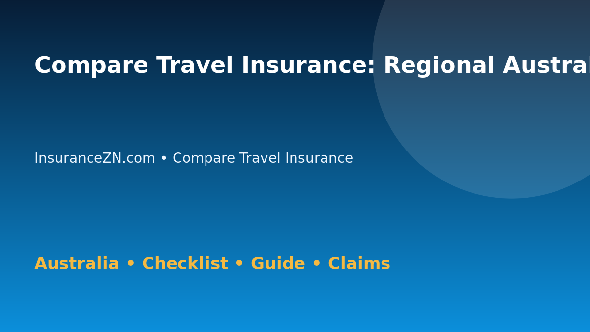 Compare Travel Insurance: Regional Australia Checklist for Australian Readers 2026 - InsuranceZN guide