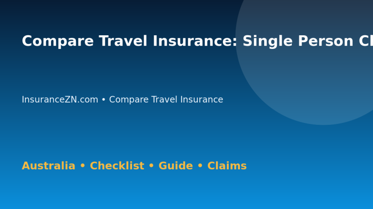 Compare Travel Insurance: Single Person Checklist for Australian Readers 2026 - InsuranceZN guide