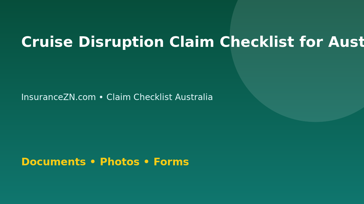 Cruise Disruption Claim Checklist for Australian Policyholders - Australian insurance claim guide