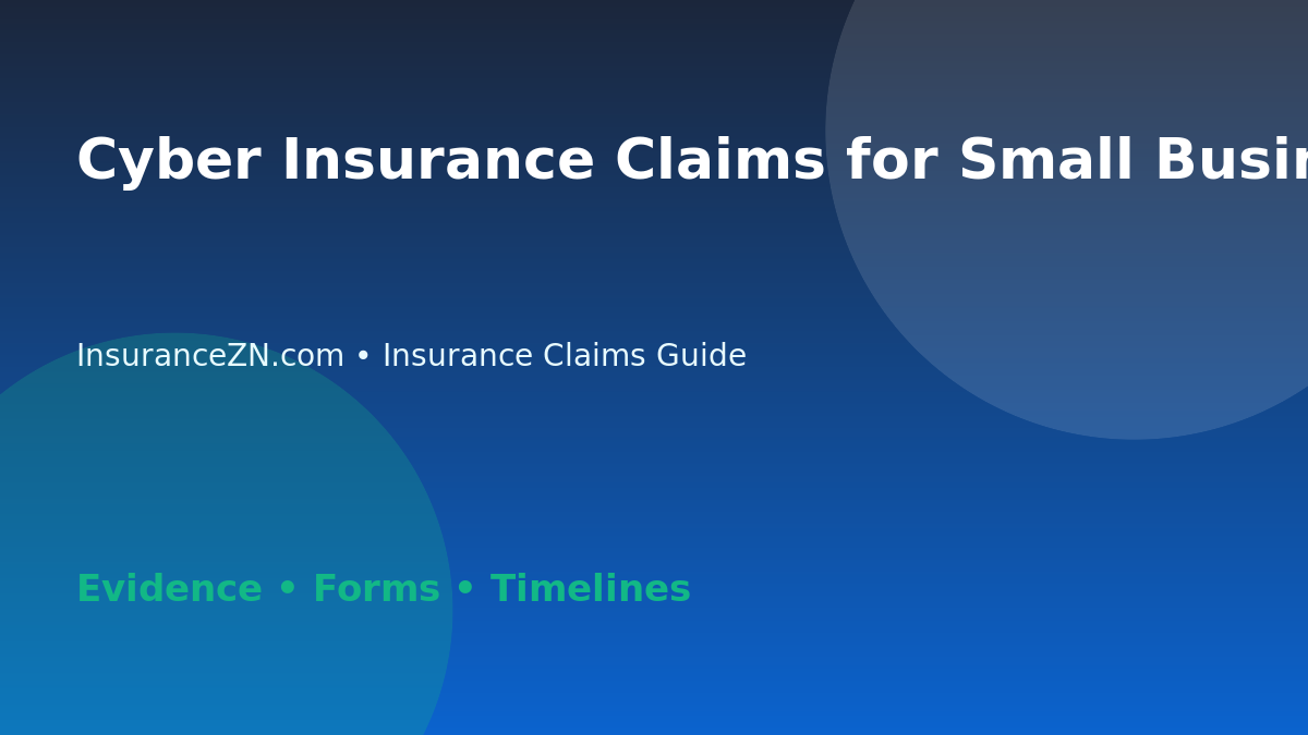 Cyber Insurance Claims for Small Business: First Response Checklist - Australian insurance claims guide