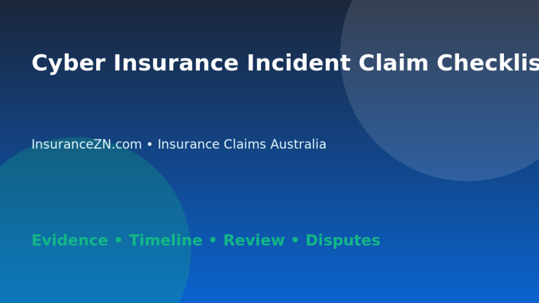 Cyber Insurance Incident Claim Checklist - Australian insurance claims guide