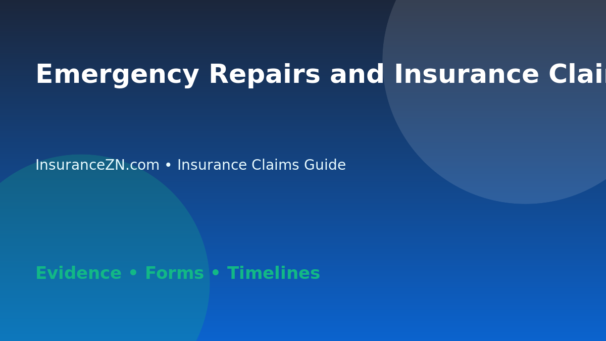 Emergency Repairs and Insurance Claims in Australia - Australian insurance claims guide