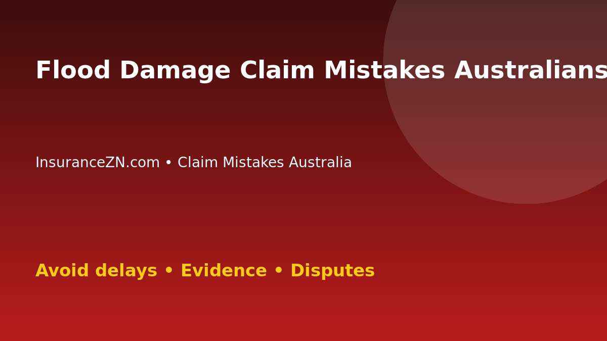 Flood Damage Claim Mistakes Australians Should Avoid - Australian insurance claim guide