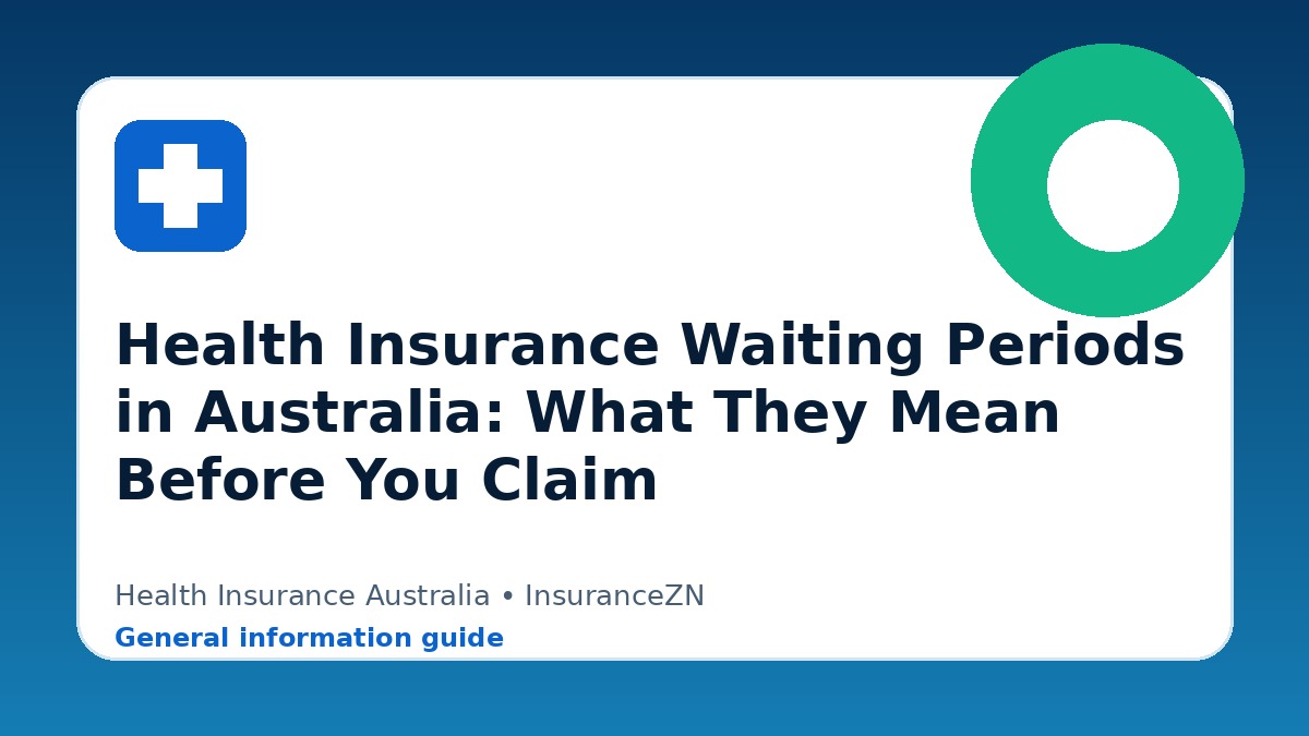 Health Insurance Waiting Periods in Australia: What They Mean Before You Claim - Health insurance guide for Australian readers