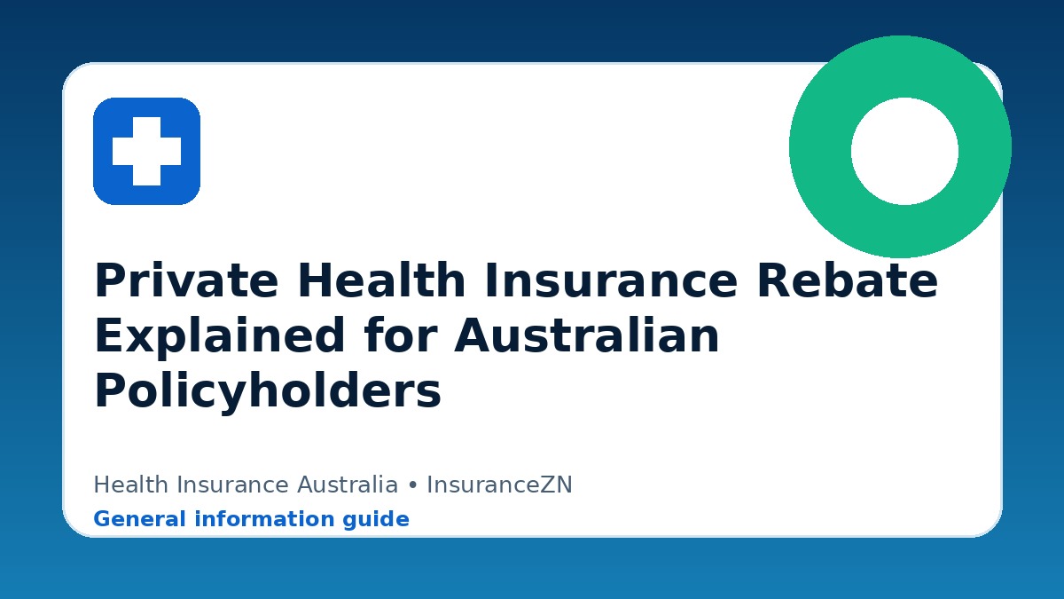 Private Health Insurance Rebate Explained for Australian Policyholders - Health insurance guide for Australian readers
