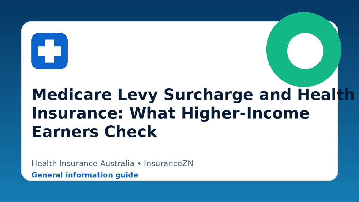 Medicare Levy Surcharge and Health Insurance: What Higher-Income Earners Check - Health insurance guide for Australian readers