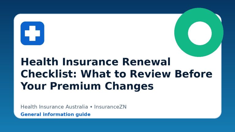 Health Insurance Renewal Checklist: What to Review Before Your Premium Changes - Health insurance guide for Australian readers