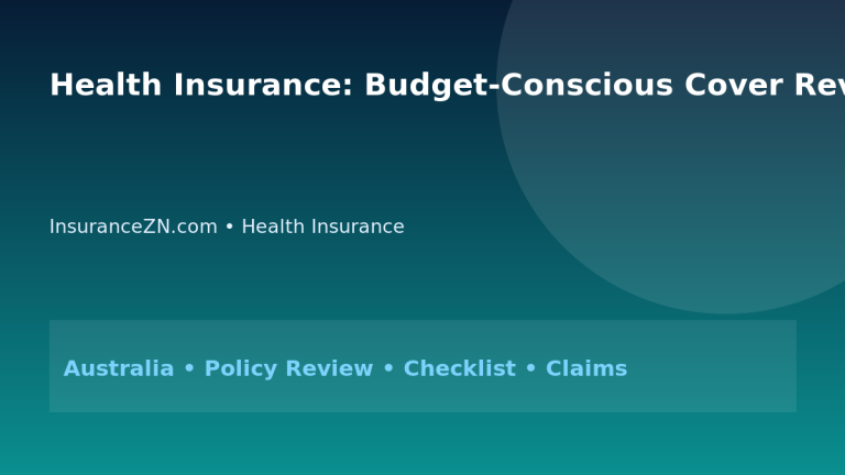 Health Insurance: Budget-Conscious Cover Review for Australians 2026 - InsuranceZN Australian insurance guide