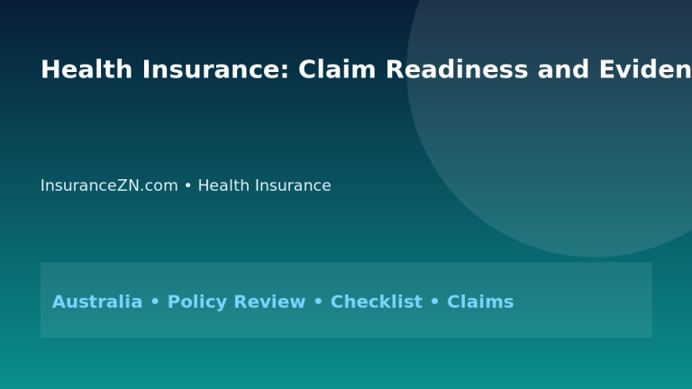 Health Insurance: Claim Readiness and Evidence Strategy for Australians 2026 - InsuranceZN Australian insurance guide