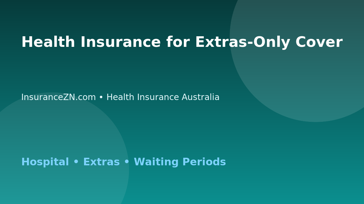 Health Insurance for Extras-Only Cover - Australian insurance guide