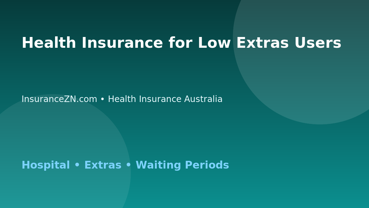 Health Insurance for Low Extras Users - Australian insurance guide