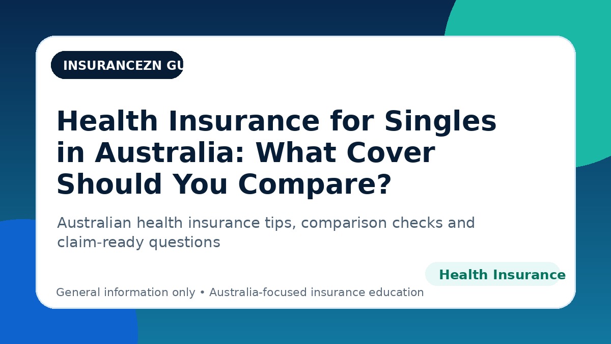 Health Insurance for Singles in Australia: What Cover Should You Compare? - Australian health insurance guide