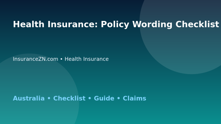 Health Insurance: Policy Wording Checklist for Australian Readers 2026 - InsuranceZN Australian insurance guide