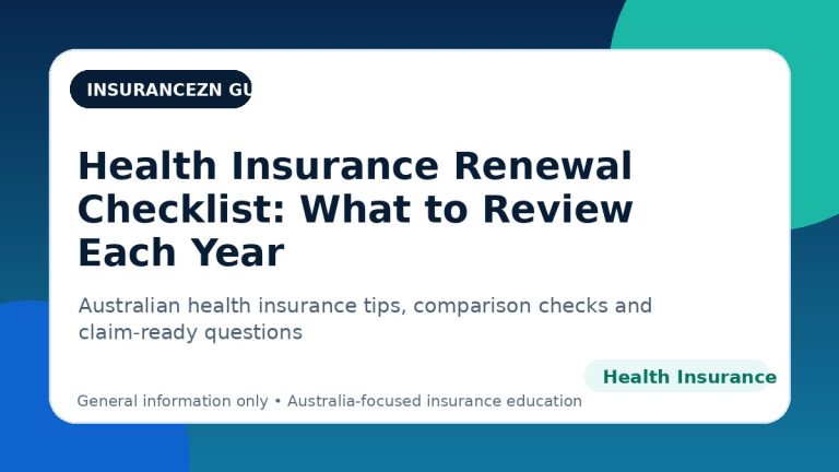 Health Insurance Renewal Checklist: What to Review Each Year - Australian health insurance guide