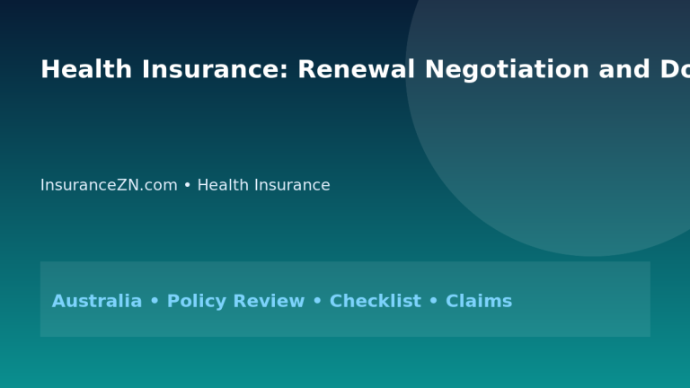 Health Insurance: Renewal Negotiation and Documentation Plan for Australians 2026 - InsuranceZN Australian insurance guide