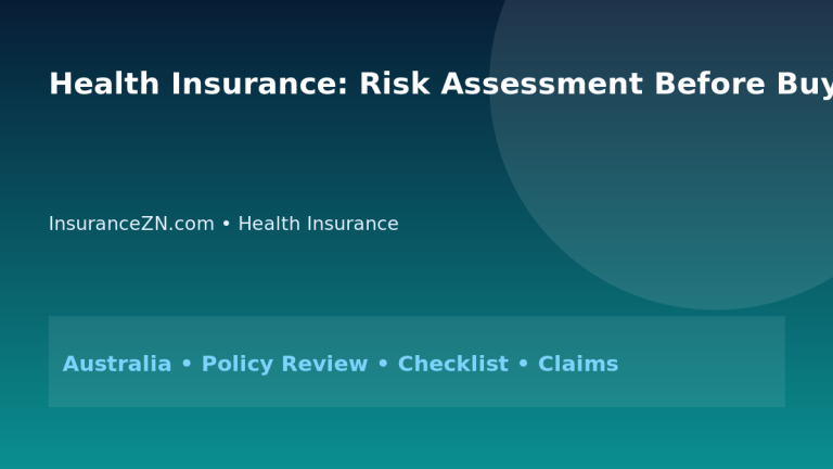 Health Insurance: Risk Assessment Before Buying Cover for Australians 2026 - InsuranceZN Australian insurance guide