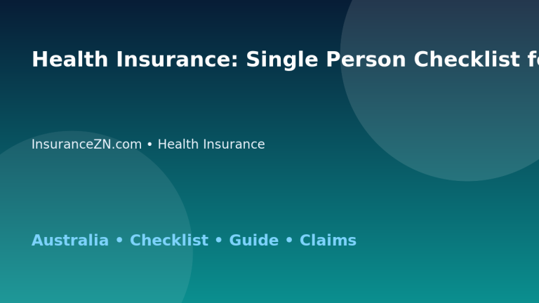 Health Insurance: Single Person Checklist for Australian Readers 2026 - InsuranceZN Australian insurance guide