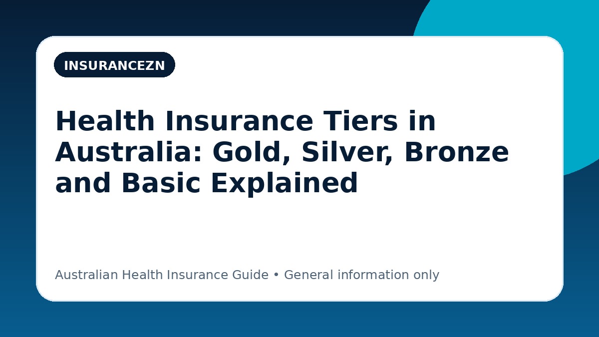 Health Insurance Tiers in Australia: Gold, Silver, Bronze and Basic Explained - Australian health insurance guide