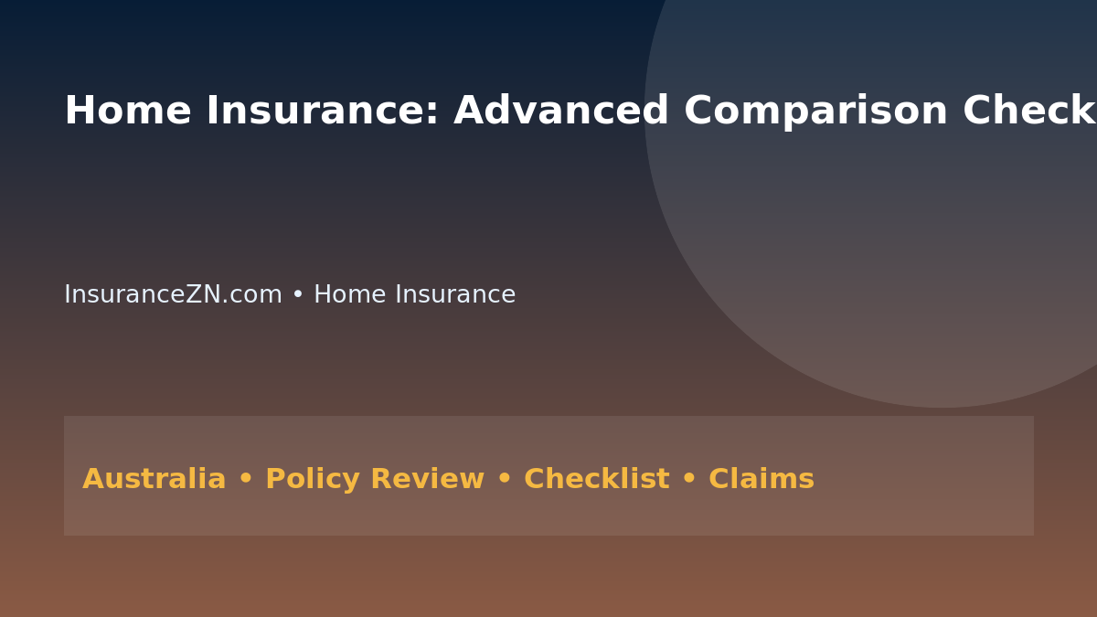 Home Insurance: Advanced Comparison Checklist for Australians 2026 - InsuranceZN Australian insurance guide