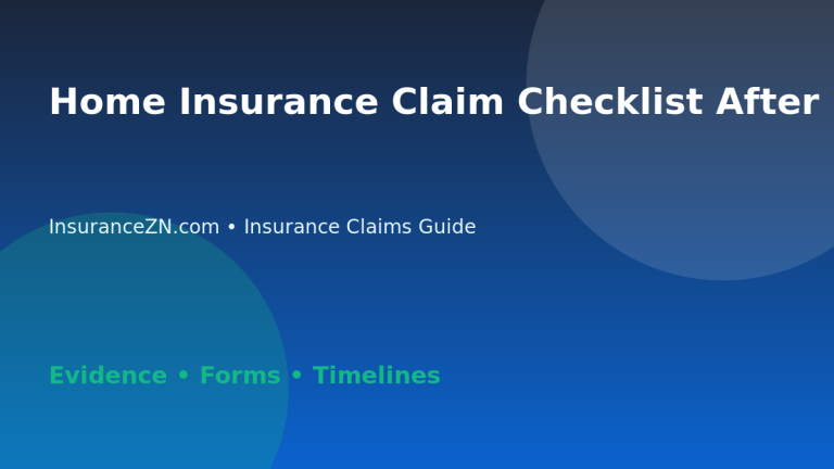 Home Insurance Claim Checklist After Storm Damage in Australia - Australian insurance claims guide