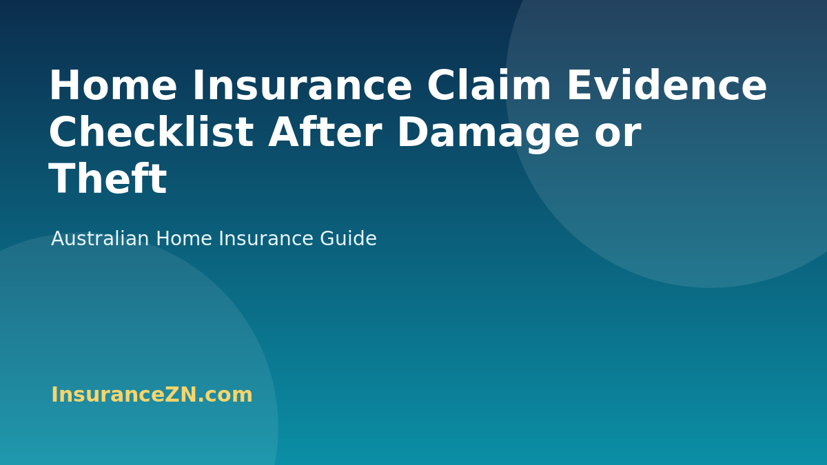 Home Insurance Claim Evidence Checklist After Damage or Theft - Australian home insurance guide from InsuranceZN