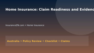 Home Insurance: Claim Readiness and Evidence Strategy for Australians 2026 - InsuranceZN Australian insurance guide